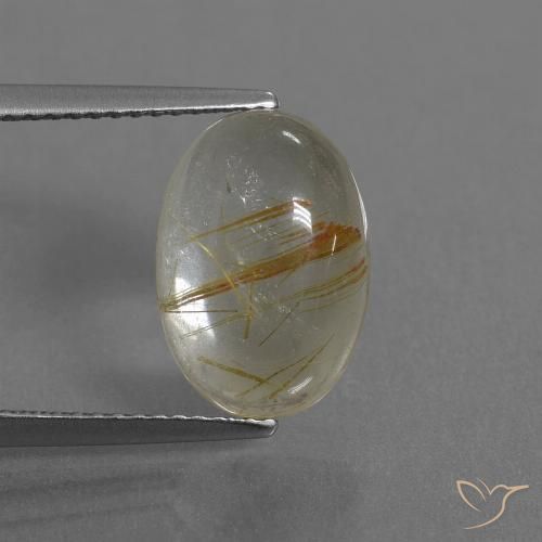 4.92ct Naturel Jaune clair Quartz rutile, ovale, Transparent