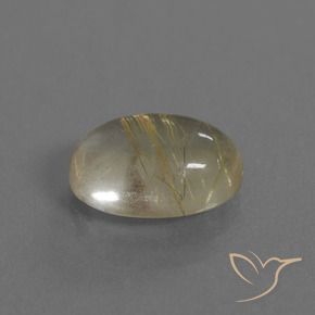 Quartz rutile Jaune clair naturelle ovale, 4.92 ct, Transparent
