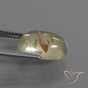 Quartz rutile Jaune clair naturelle ovale, 4.92 ct, Transparent