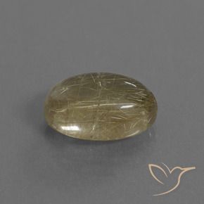 Quartz rutile Marron doré très clair naturelle ovale, 5.19 ct, Transparent