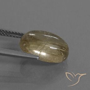 Quartz rutile Marron doré très clair naturelle ovale, 5.19 ct, Transparent