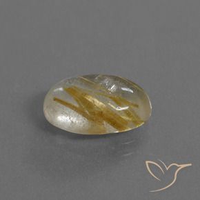 Quartz rutile Marron doré très clair naturelle ovale, 4.06 ct, Transparent