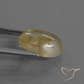 Quartz rutile Marron doré très clair naturelle ovale, 4.06 ct, Transparent