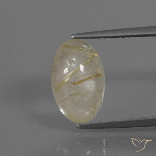 3.20ct Naturel Jaune clair Quartz rutile, ovale, Transparent