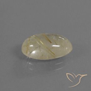 Quartz rutile Jaune clair naturelle ovale, 3.20 ct, Transparent