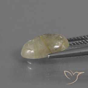 Quartz rutile Jaune clair naturelle ovale, 3.20 ct, Transparent