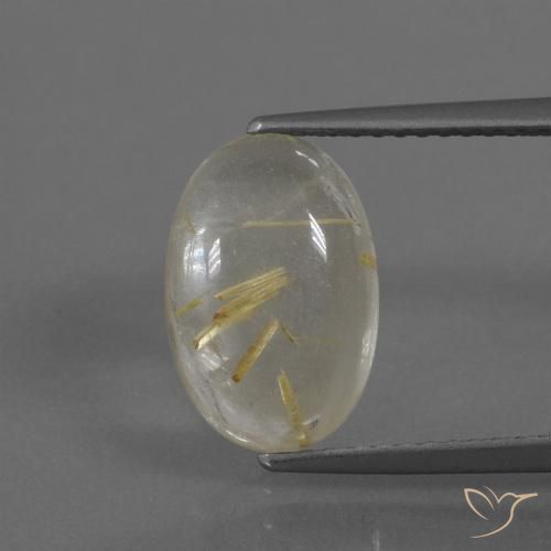 3.68ct Naturel Jaune clair Quartz rutile, ovale, Transparent