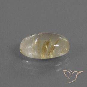 Quartz rutile Jaune clair naturelle ovale, 3.68 ct, Transparent
