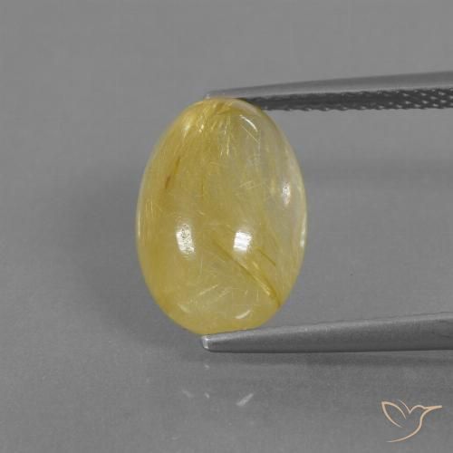 3.53ct Naturel Jaune pâle Quartz rutile, ovale, Transparent
