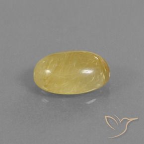Quartz rutile Jaune pâle naturelle ovale, 3.53 ct, Transparent