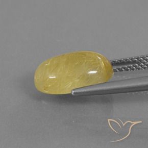 Quartz rutile Jaune pâle naturelle ovale, 3.53 ct, Transparent