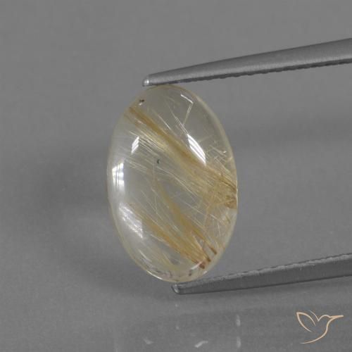 3.25ct Naturel Jaune clair Quartz rutile, ovale, Transparent