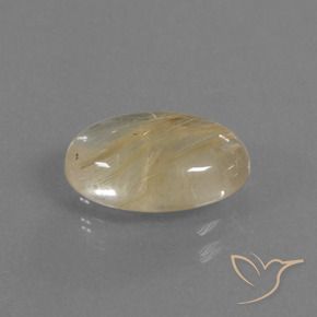 Quartz rutile Jaune clair naturelle ovale, 3.25 ct, Transparent