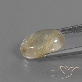 Quartz rutile Jaune clair naturelle ovale, 3.25 ct, Transparent