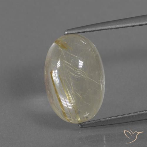 4.11ct Naturel Jaune clair Quartz rutile, ovale, Transparent