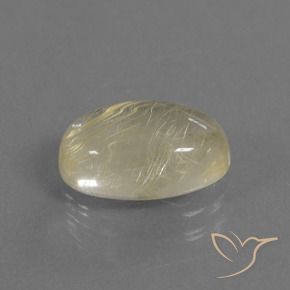 Quartz rutile Jaune clair naturelle ovale, 4.11 ct, Transparent