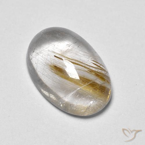 3.92ct Naturel Jaune terreux Quartz rutile, ovale, Transparent, Photo A