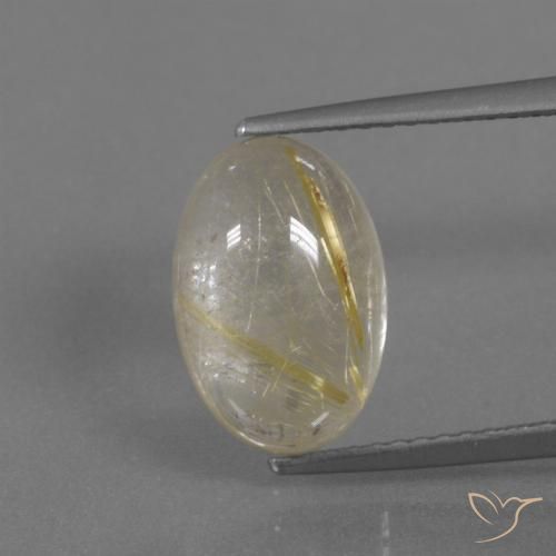 3.92ct Naturel Jaune Toscane Quartz rutile, ovale, Transparent
