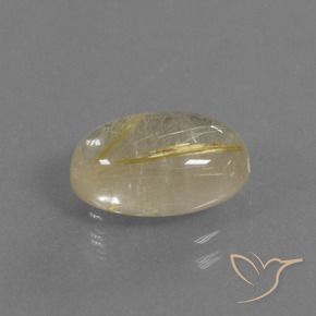 Quartz rutile Jaune Toscane naturelle ovale, 3.92 ct, Transparent