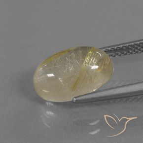 Quartz rutile Jaune Toscane naturelle ovale, 3.92 ct, Transparent