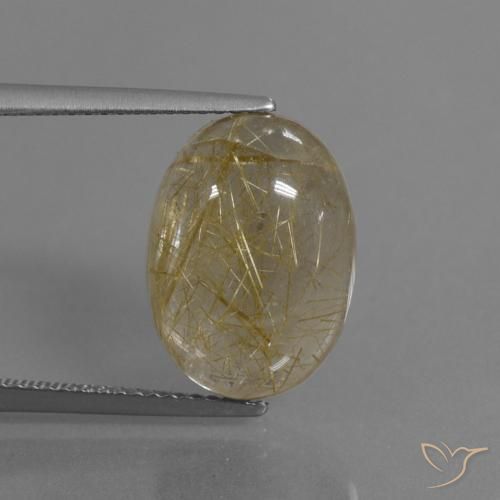 7.75ct Naturel Jaune terreux Quartz rutile, ovale, Transparent