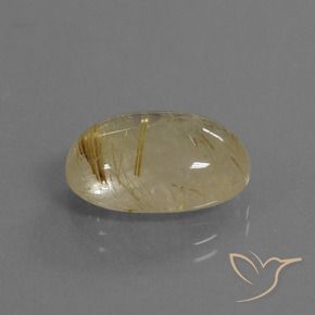 Quartz rutile Marron doré très clair naturelle ovale, 8.12 ct, Transparent