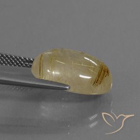 Quartz rutile Marron doré très clair naturelle ovale, 8.12 ct, Transparent