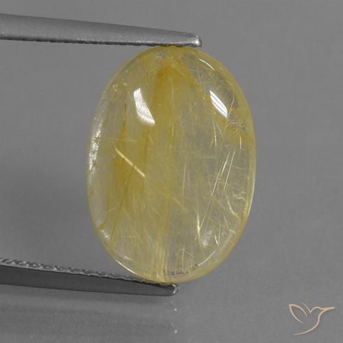5.21ct Naturel Doré vif Quartz rutile, ovale, Transparent
