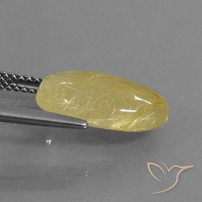 Quartz rutile Doré vif naturelle ovale, 5.21 ct, Transparent