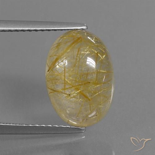 5.72ct Naturel Jaune terreux Quartz rutile, ovale, Transparent