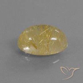 Quartz rutile Jaune terreux naturelle ovale, 5.72 ct, Transparent