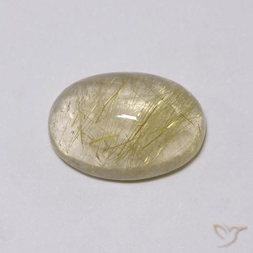 4.97ct Naturel Jaune clair Quartz rutile, ovale, Transparent