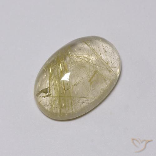 Quartz rutile Jaune clair naturelle ovale, 4.97 ct, Transparent
