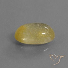 Quartz rutile Jaune Toscane naturelle ovale, 4.79 ct, Transparent