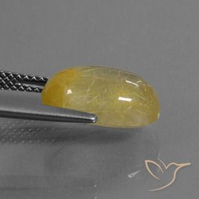 Quartz rutile Jaune Toscane naturelle ovale, 4.79 ct, Transparent