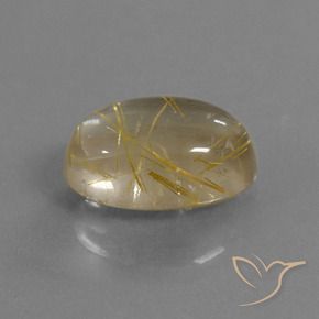Quartz rutile Marron doré très clair naturelle ovale, 5.58 ct, Transparent