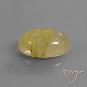 Quartz rutile Doré vif naturelle ovale, 5.06 ct, Transparent