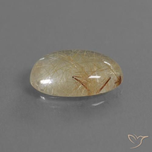 Quartz rutile Marron doré très clair naturelle ovale, 4.09 ct, Transparent