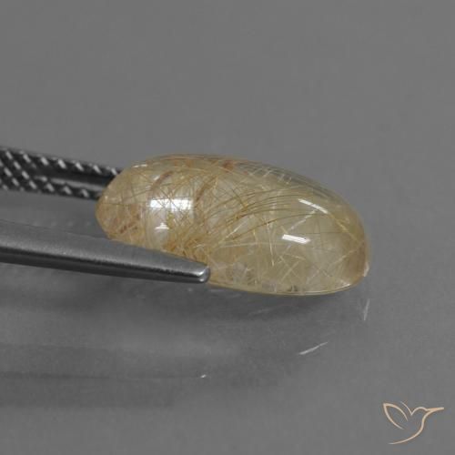 Quartz rutile Marron doré très clair naturelle ovale, 4.09 ct, Transparent
