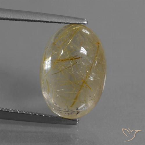 4.81ct Naturel Marron doré très clair Quartz rutile, ovale, Transparent