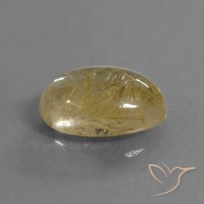 Quartz rutile Marron doré très clair naturelle ovale, 4.81 ct, Transparent