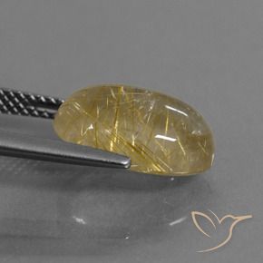 Quartz rutile Marron doré très clair naturelle ovale, 4.81 ct, Transparent