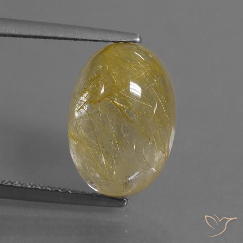 5.47ct Naturel Doré jaunâtre Quartz rutile, ovale, Transparent