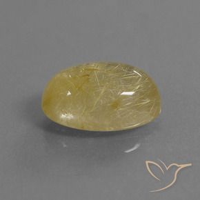 Quartz rutile Doré jaunâtre naturelle ovale, 5.47 ct, Transparent