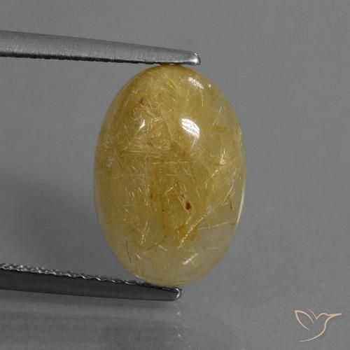 4.56ct Naturel Jaune doré Quartz rutile, ovale, Translucide