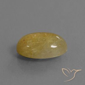 Quartz rutile Jaune doré naturelle ovale, 4.56 ct, Translucide