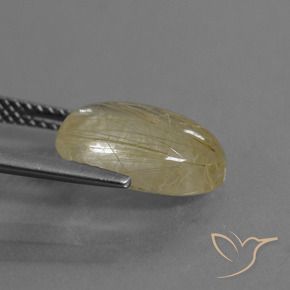 Quartz rutile Marron doré très clair naturelle ovale, 4.05 ct, Transparent
