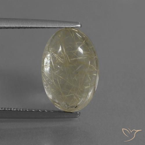 4.08ct Naturel Jaune terreux Quartz rutile, ovale, Transparent