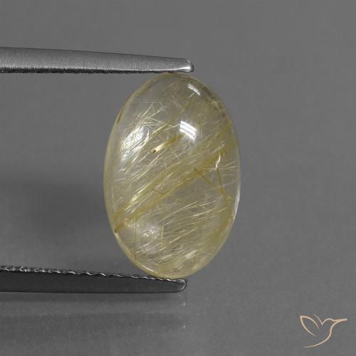 3.59ct Naturel Jaune clair Quartz rutile, ovale, Transparent