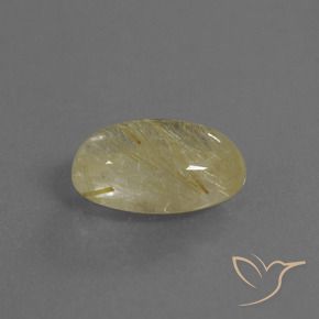 Quartz rutile Jaune clair naturelle ovale, 3.59 ct, Transparent
